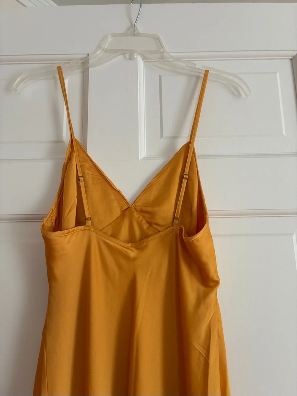 Abercrombie & Fitch Long maxi spaghetti strap dress gold